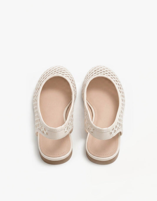 Creme Gehaakte Open Achterkant - Ballerina's - Olivia & Kate