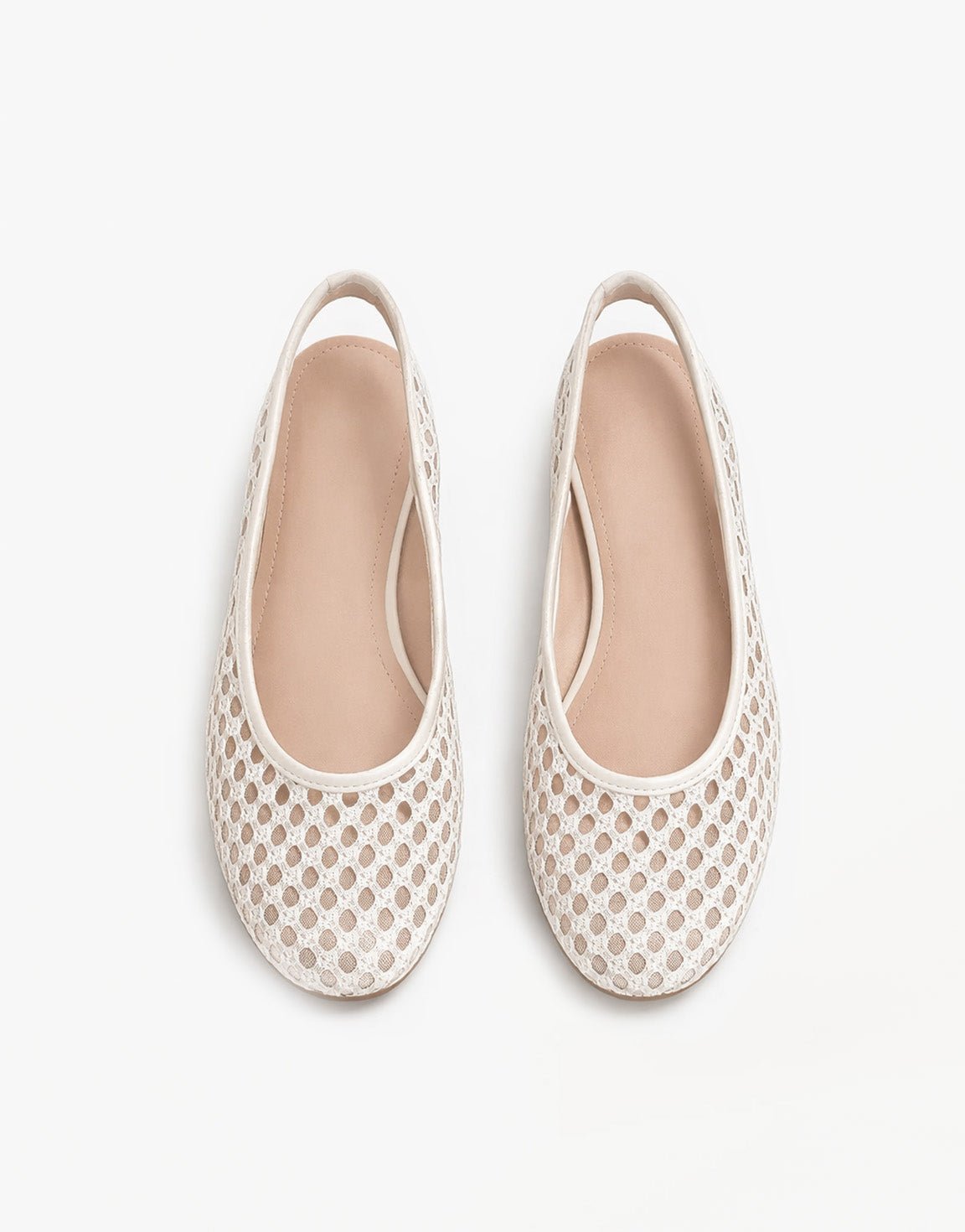 Creme Gehaakte Open Achterkant - Ballerina's - Olivia & Kate