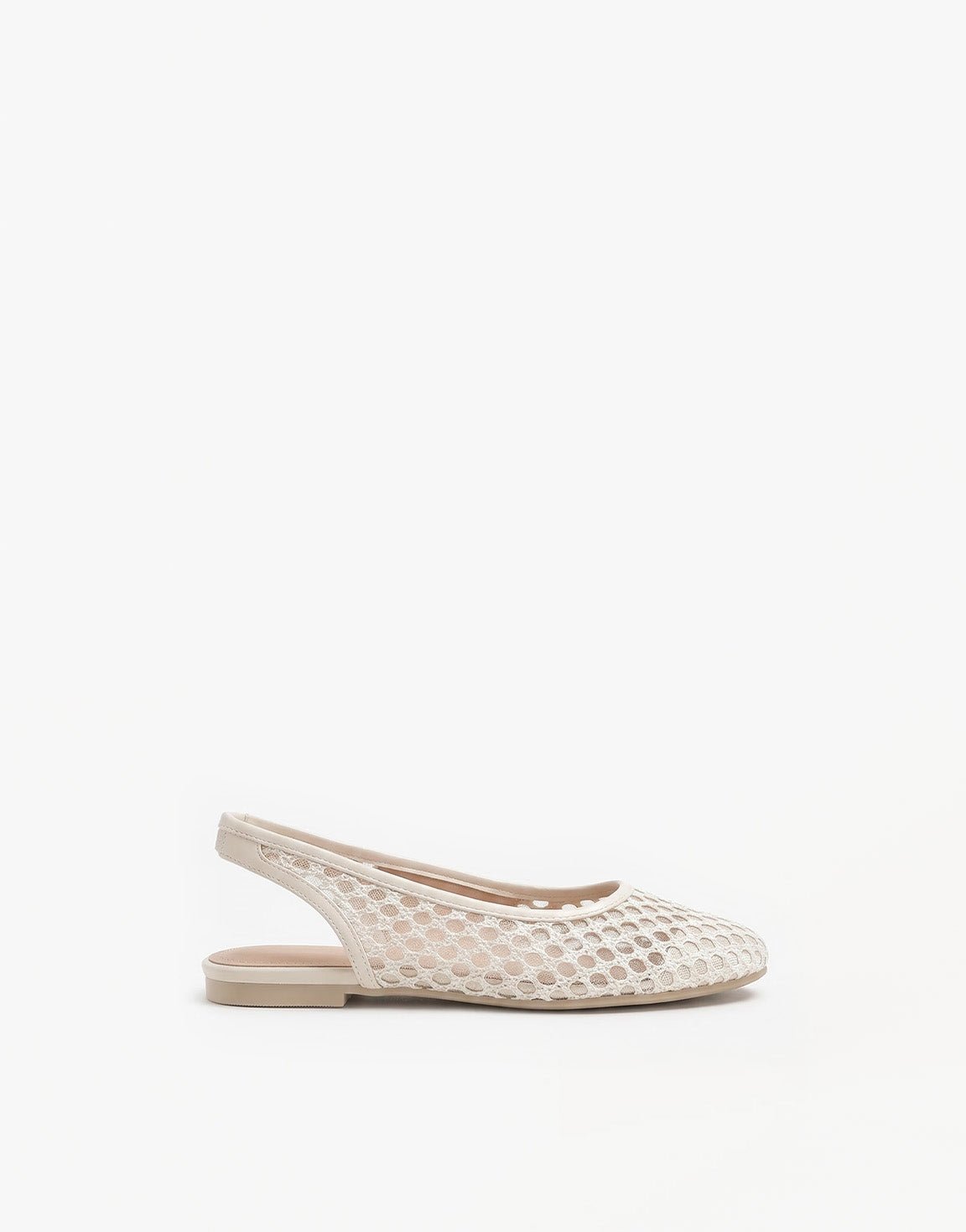 Creme Gehaakte Open Achterkant - Ballerina's - Olivia & Kate