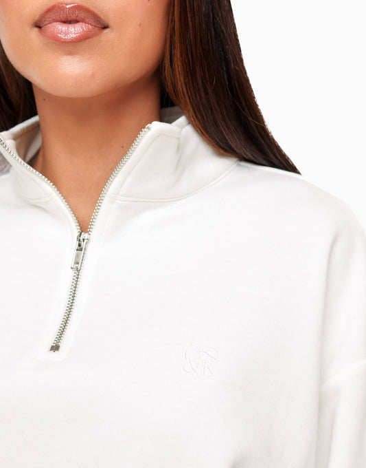Creme Hoge Kraag The Sport Edit - Sweater - Olivia & Kate