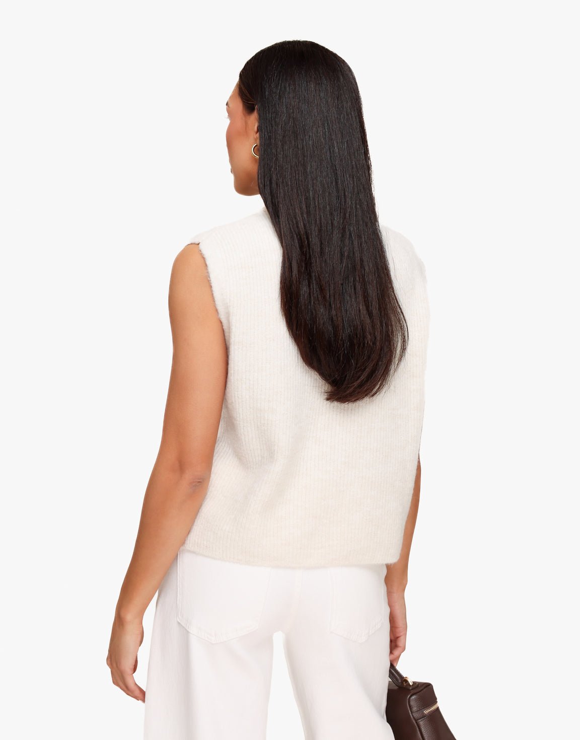 Creme Mouwloze Gilet - Vest - Olivia & Kate