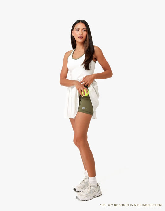 Creme Mouwloze The Sport Edit - Jurk - Olivia & Kate