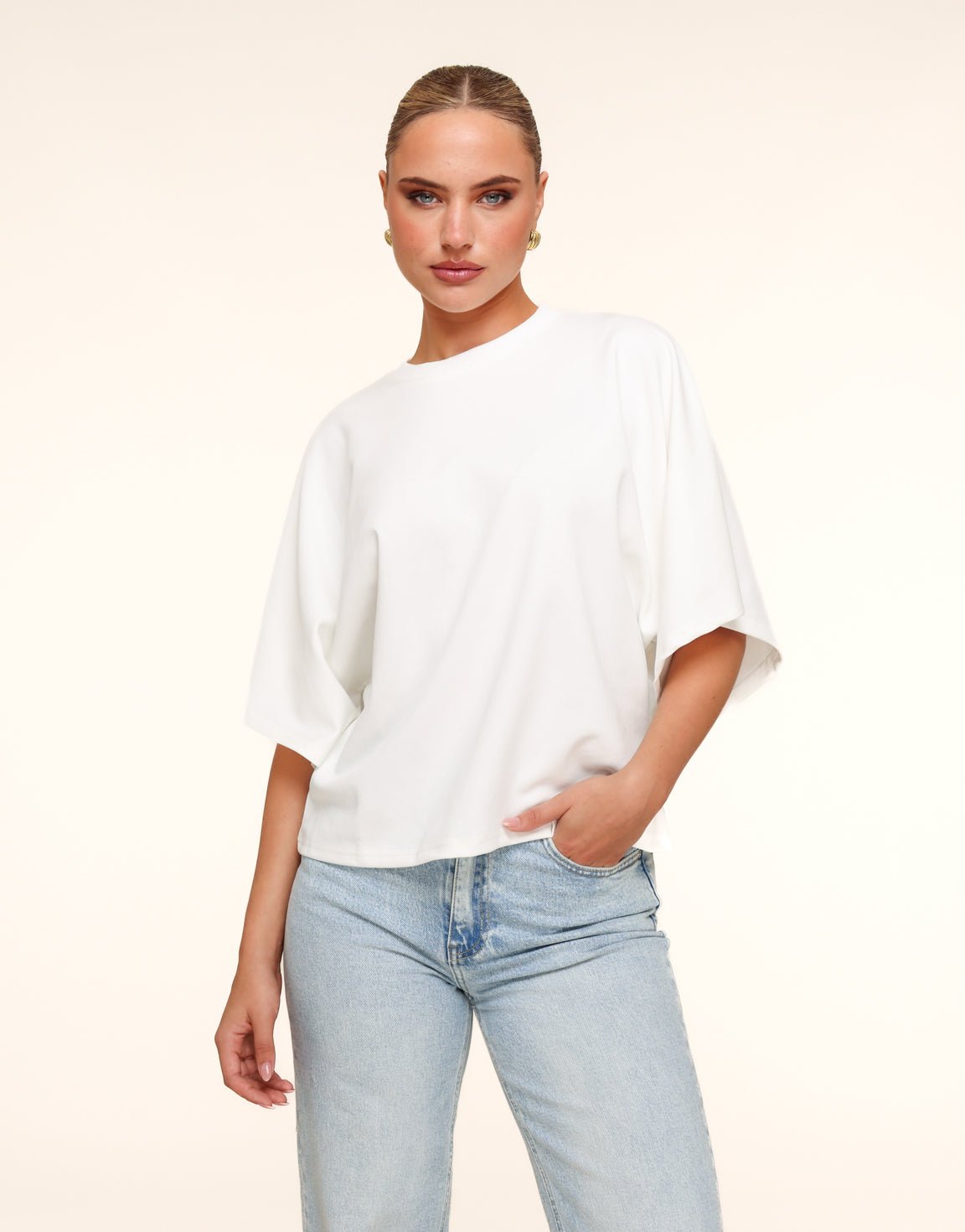 Creme Oversized SS - T-shirt - Olivia & Kate