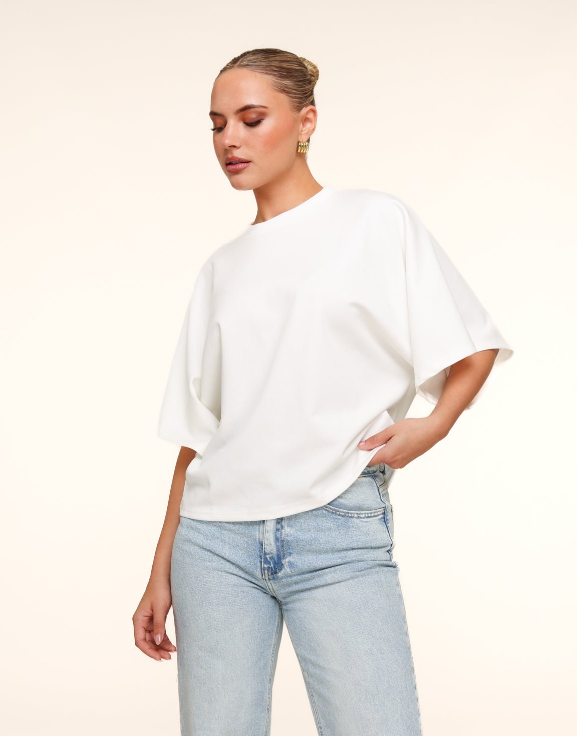Creme Oversized SS - T-shirt - Olivia & Kate
