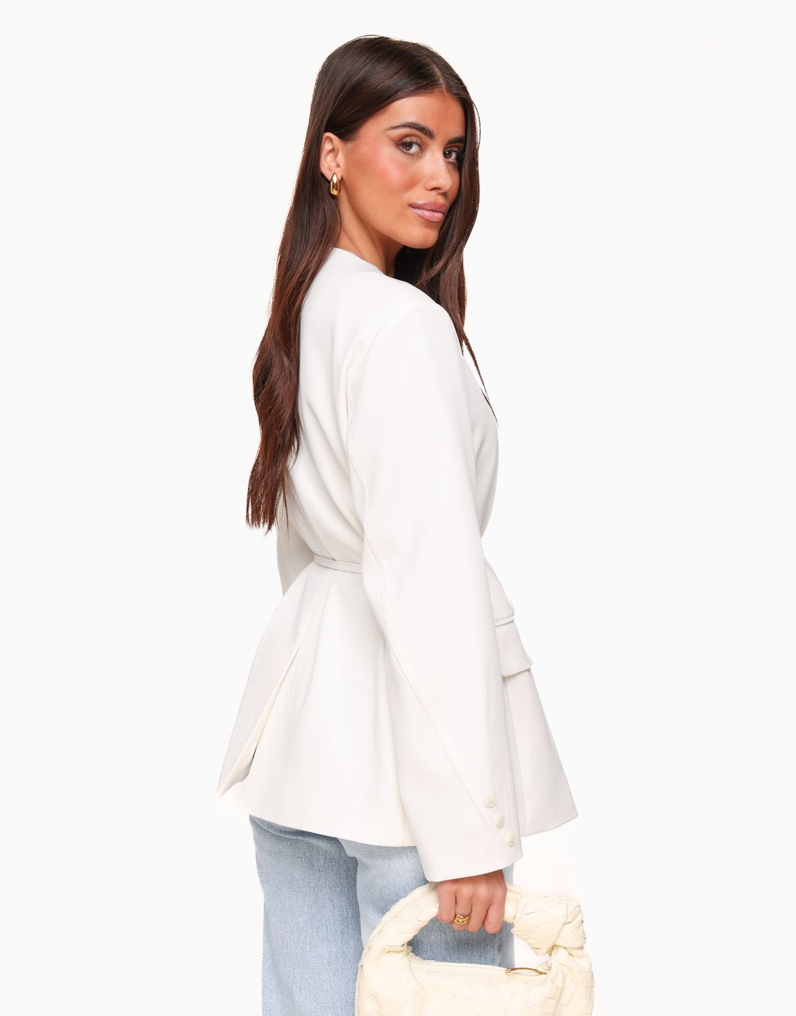 Creme Oversized Wikkel - Blazer - Olivia & Kate