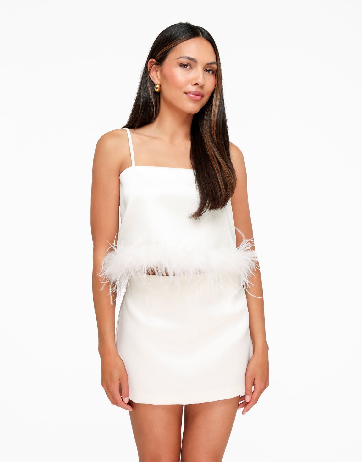 Creme Satijnen Classic Lage Heup - Skort - Olivia & Kate
