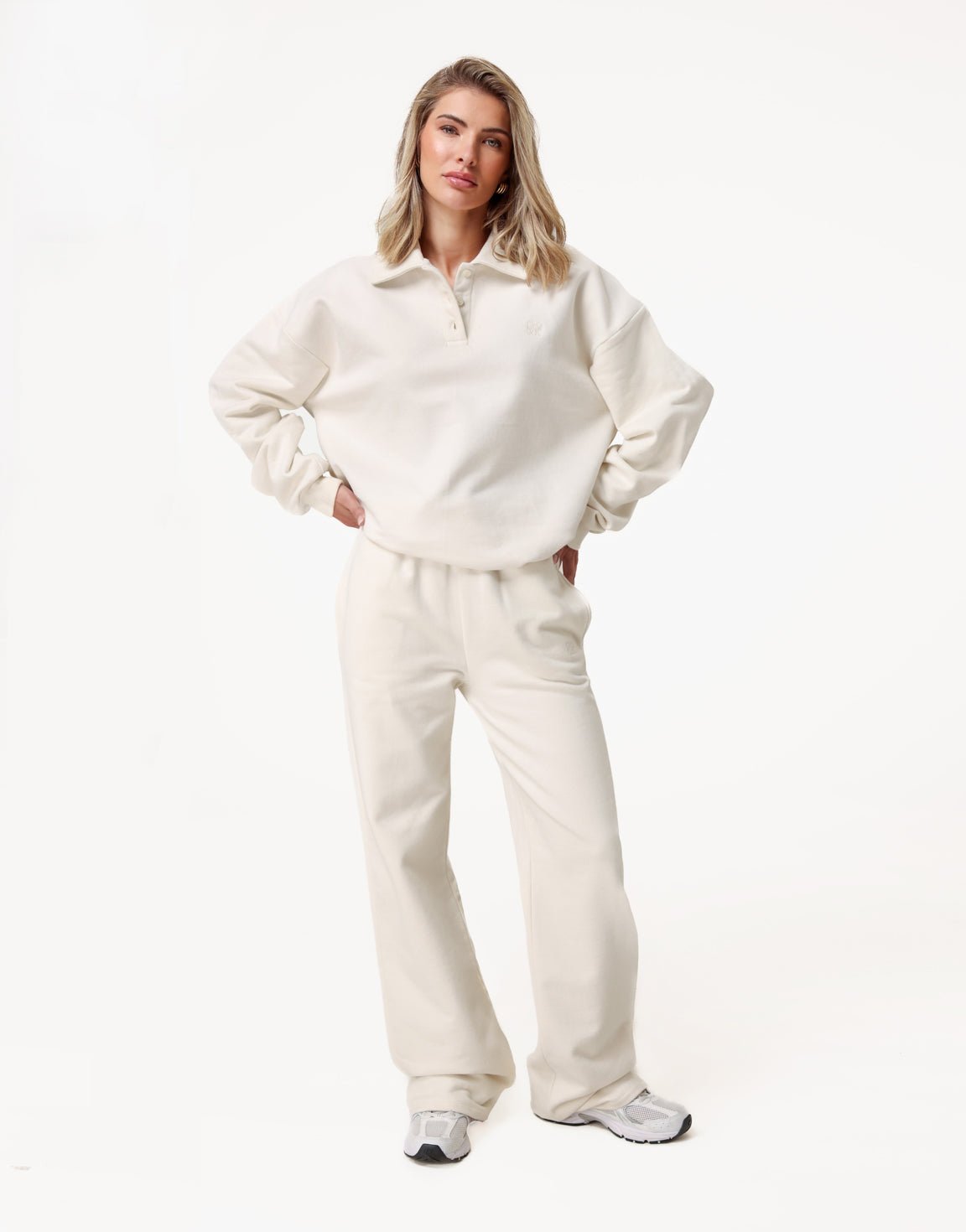 Creme Wijde Jogging - Broek - Olivia & Kate