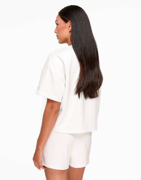 Creme Wijde T-shirt The Sport Edit - Set - Olivia & Kate