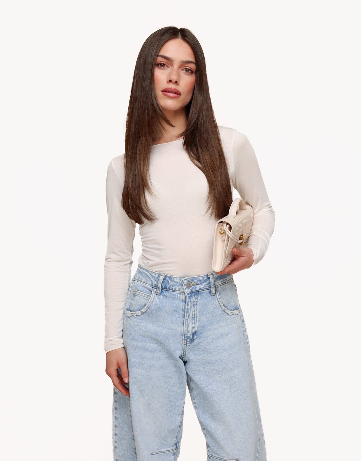 Creme Zachte Doorschijnende LS - Top - Olivia & Kate