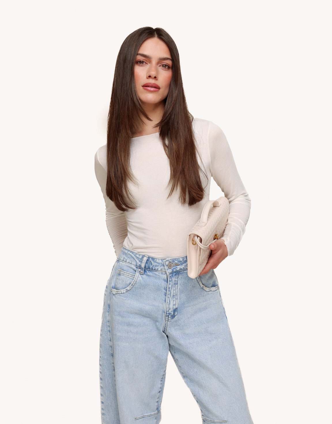 Creme Zachte Doorschijnende LS - Top - Olivia & Kate