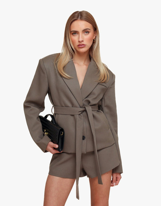 Donker Khaki High Waist Mini - Short - Olivia & Kate