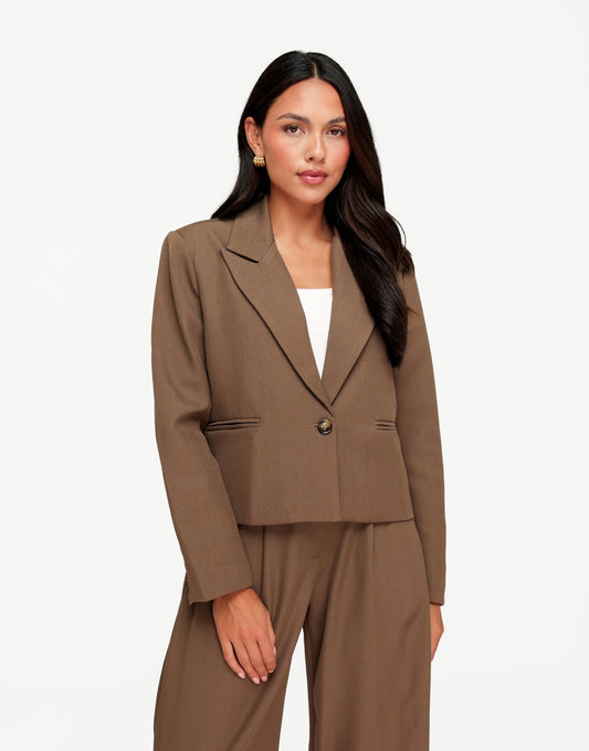 Donker Khaki Wijde Detail Cropped - Set - Olivia & Kate