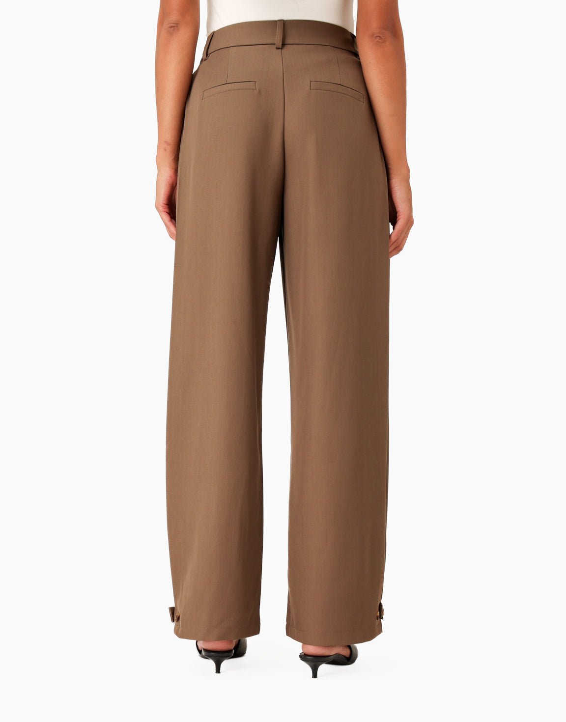 Donker Khaki Wijde Detail Cropped - Set - Olivia & Kate