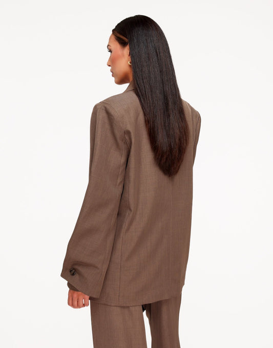 Donker Taupe Classic Oversized - Blazer - Olivia & Kate