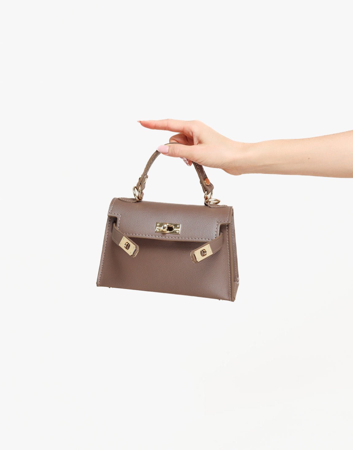 Donker Taupe Gouden Detail - Tas - Olivia & Kate