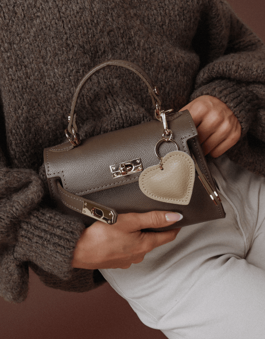 Donker Taupe Gouden Detail - Tas - Olivia & Kate