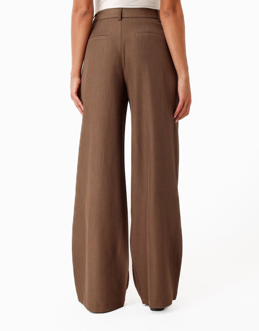 Donker Taupe Wijde Classic - Pantalon - Olivia & Kate