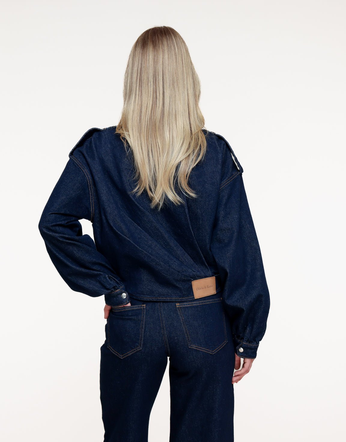 Donkerblauwe Denim Bomber - Jas - Olivia & Kate