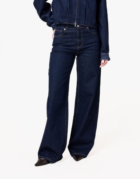 Donkerblauwe Denim Bomber - Set - Olivia & Kate