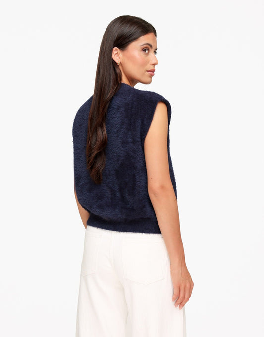 Donkerblauwe Fluffy Spencer - Top - Olivia & Kate