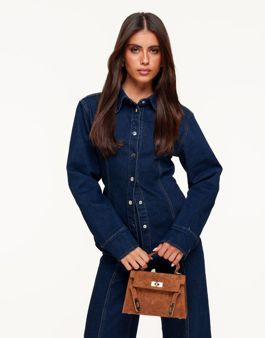 Donkerblauwe Gestikte Naden - Set - Olivia & Kate