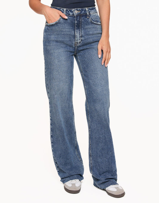 Donkerblauwe Wijde Tall - Spijkerbroek - Olivia & Kate