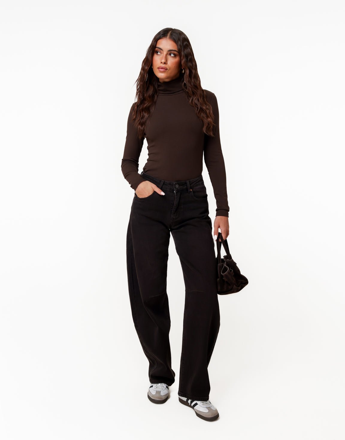 Donkerbruine Ballon - Spijkerbroek - Olivia & Kate