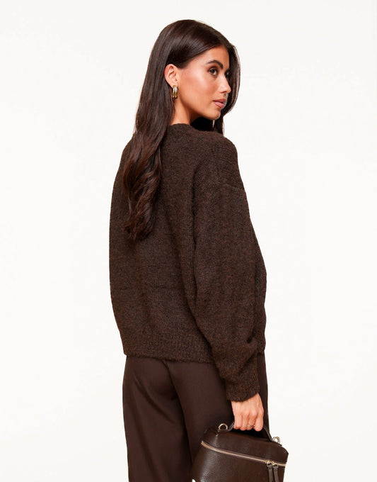 Donkerbruine Basic Gebreide - Vest - Olivia & Kate