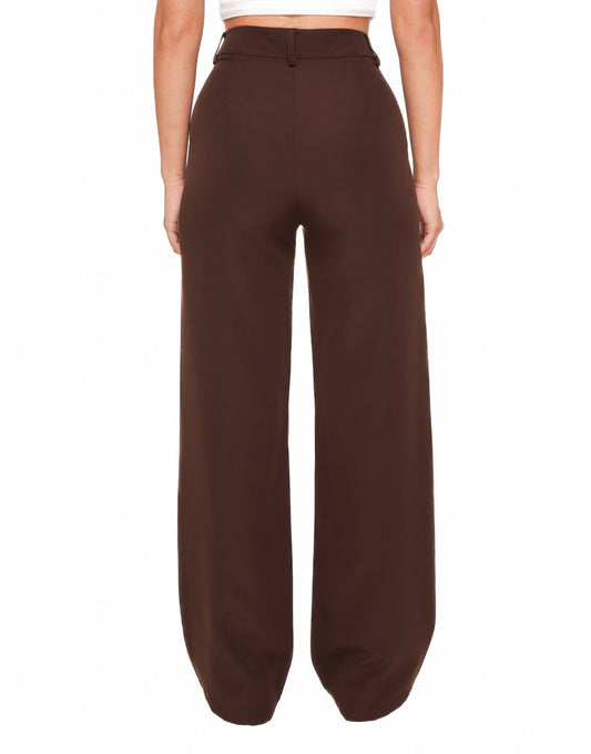 Donkerbruine Basic Rechte - Pantalon - Olivia & Kate