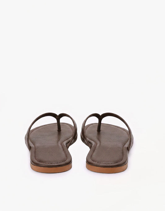 Donkerbruine Basic - Teenslippers - Olivia & Kate