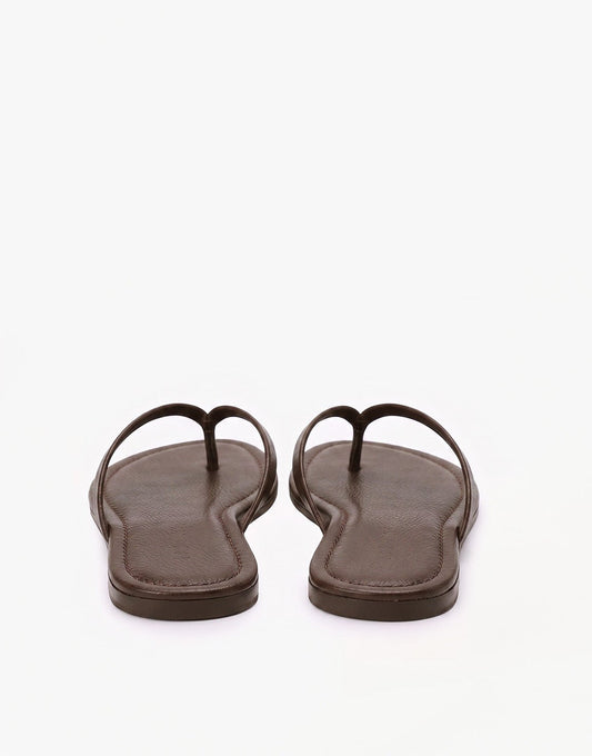 Donkerbruine Basic - Teenslippers - Olivia & Kate
