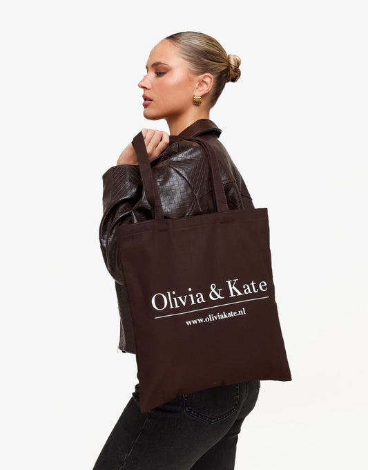 Donkerbruine Canvas - Tas - Olivia & Kate