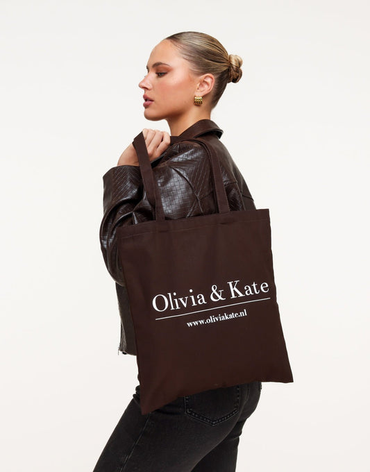 Donkerbruine Canvas - Tas - Olivia & Kate