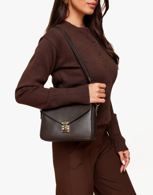 Donkerbruine Classic Leren - Tas - Olivia & Kate