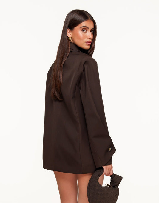 Donkerbruine Classic Oversized - Blazer - Olivia & Kate