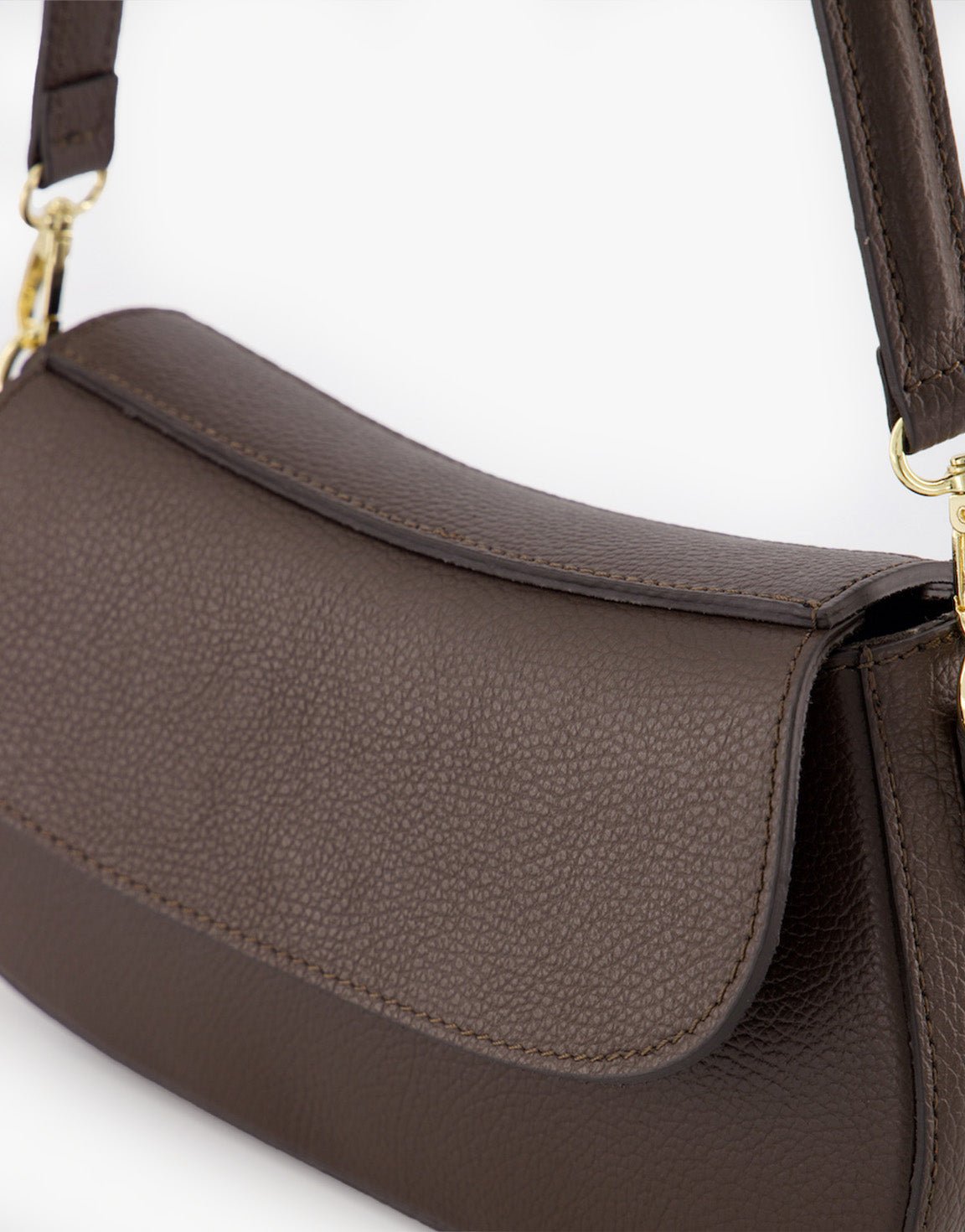 Donkerbruine Elegante Leren - Tas - Olivia & Kate