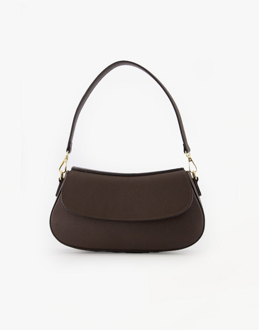 Donkerbruine Elegante Leren - Tas - Olivia & Kate