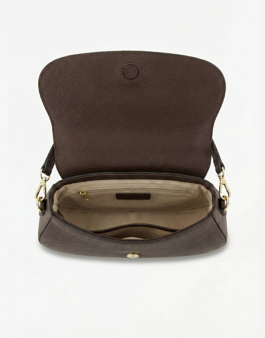 Dark Brown Elegant Leather - Bag - Olivia & Kate