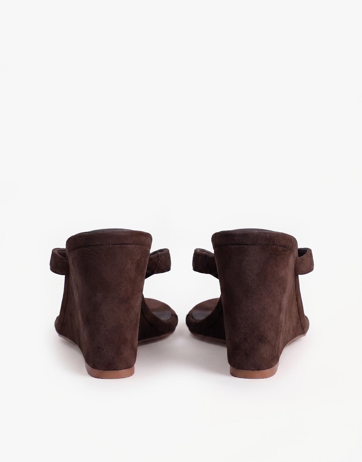 Donkerbruine Faux Suede Slipper Slee - Hak - Olivia & Kate