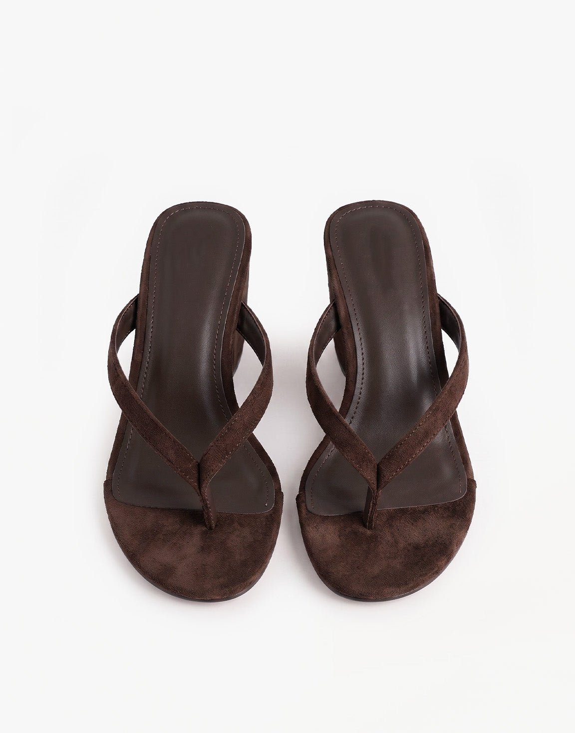 Donkerbruine Faux Suede Slipper Slee - Hak - Olivia & Kate