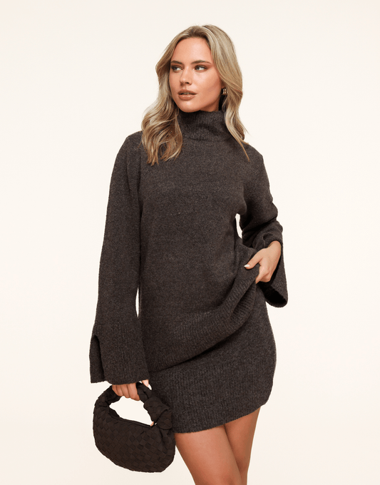 Donkerbruine Gebreide LS - Set - Olivia & Kate