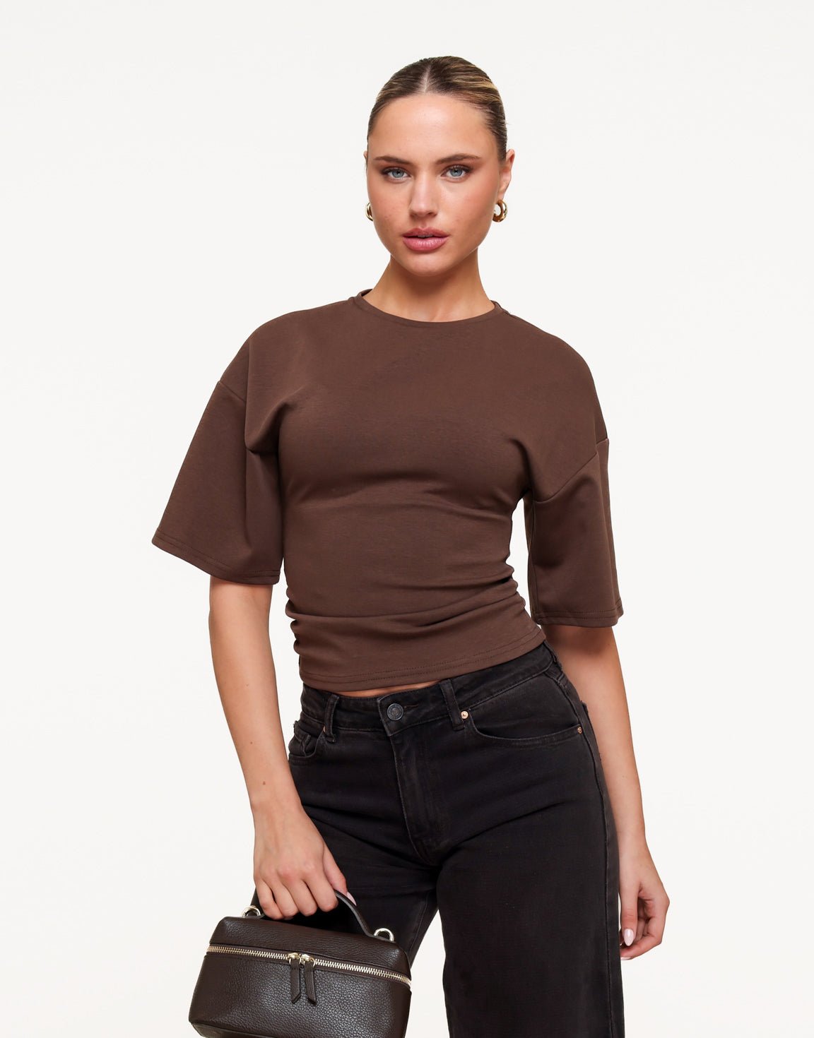 Donkerbruine Getailleerde - T-shirt - Olivia & Kate