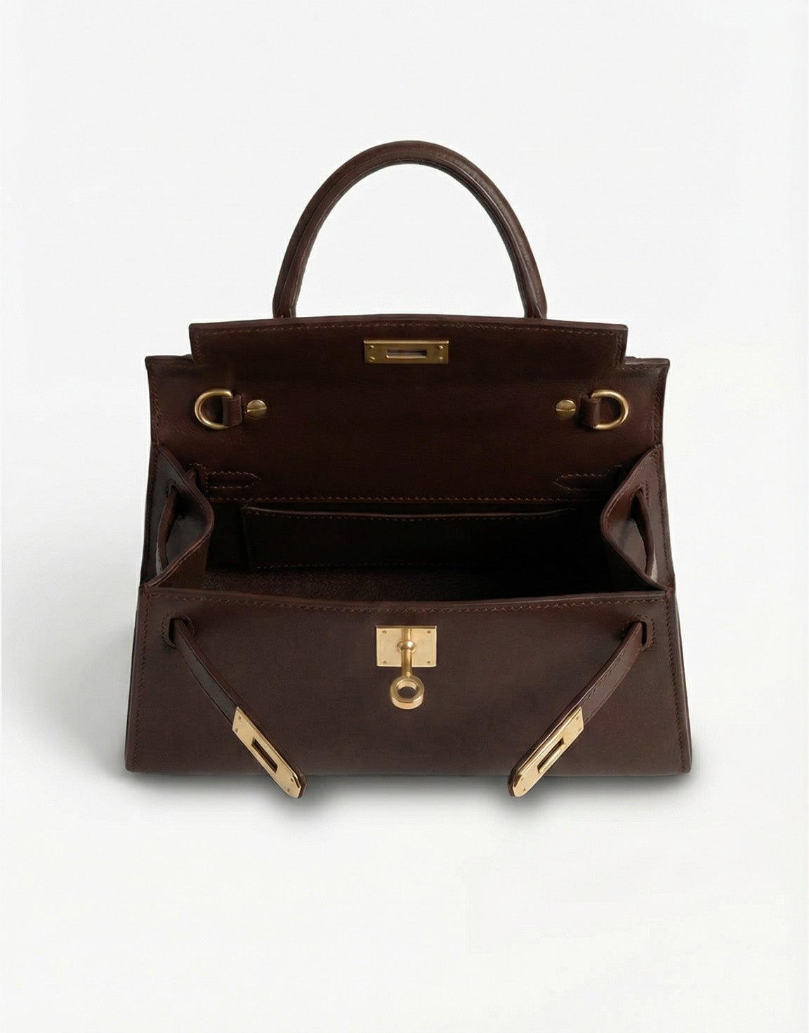 Donkerbruine Gouden Details - Tas - Olivia & Kate