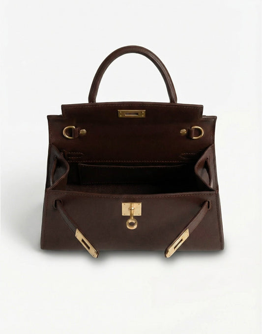 Donkerbruine Gouden Details - Tas - Olivia & Kate