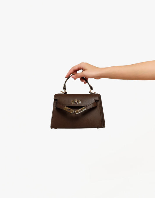 Donkerbruine Gouden Details - Tas - Olivia & Kate