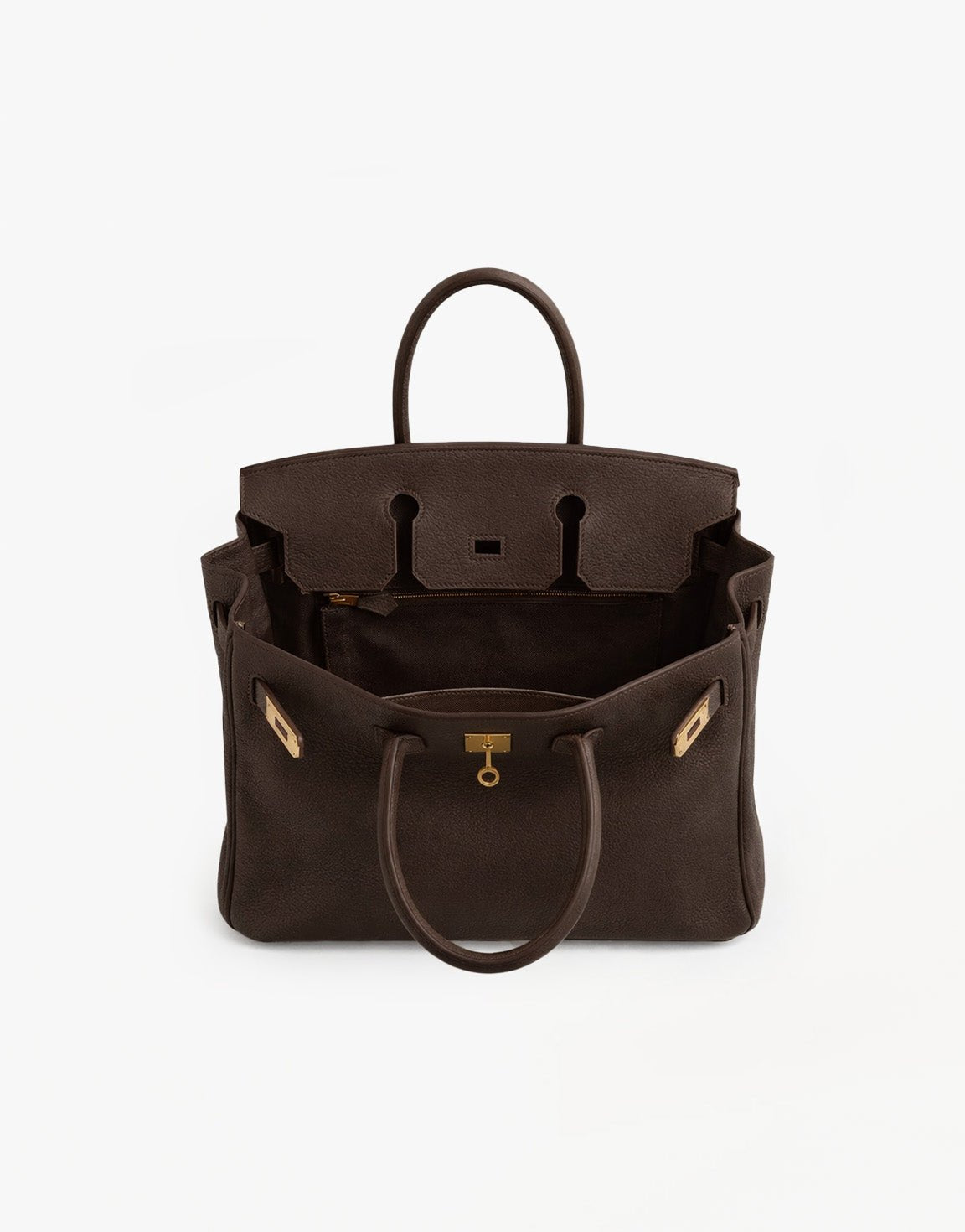Donkerbruine Grote Gouden Details - Tas - Olivia & Kate