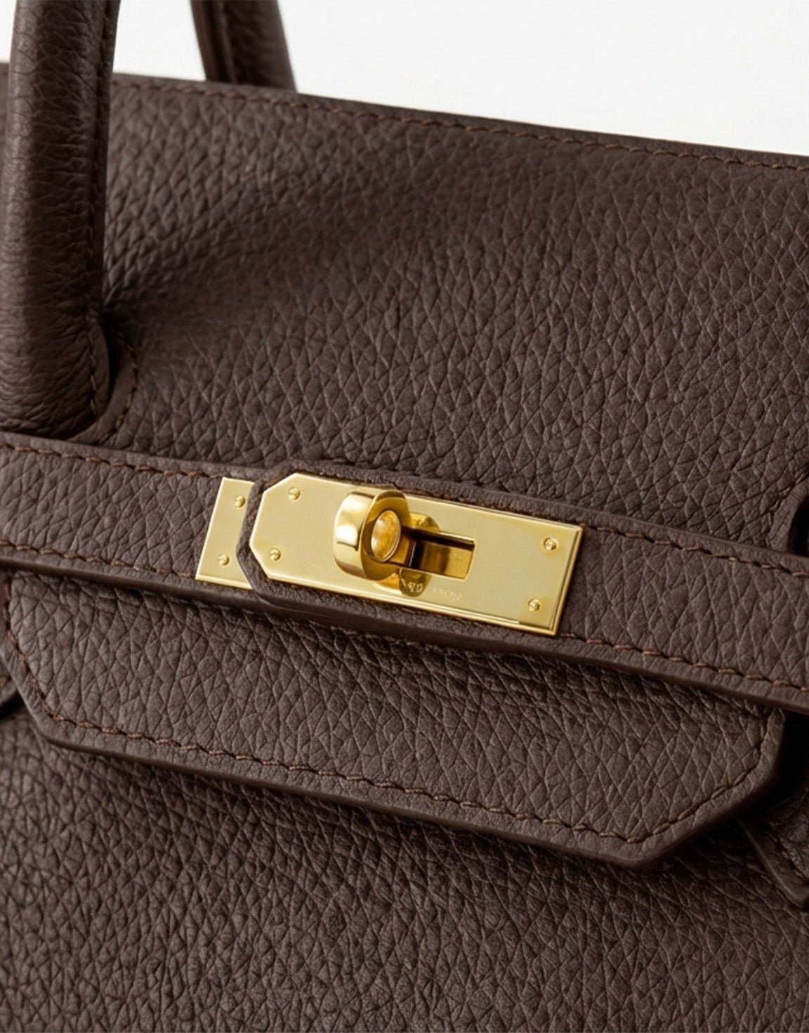 Dark Brown Large Gold Details - Bag - Olivia & Kate
