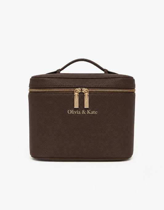 Donkerbruine Grote Make-Up - Tas - Olivia & Kate