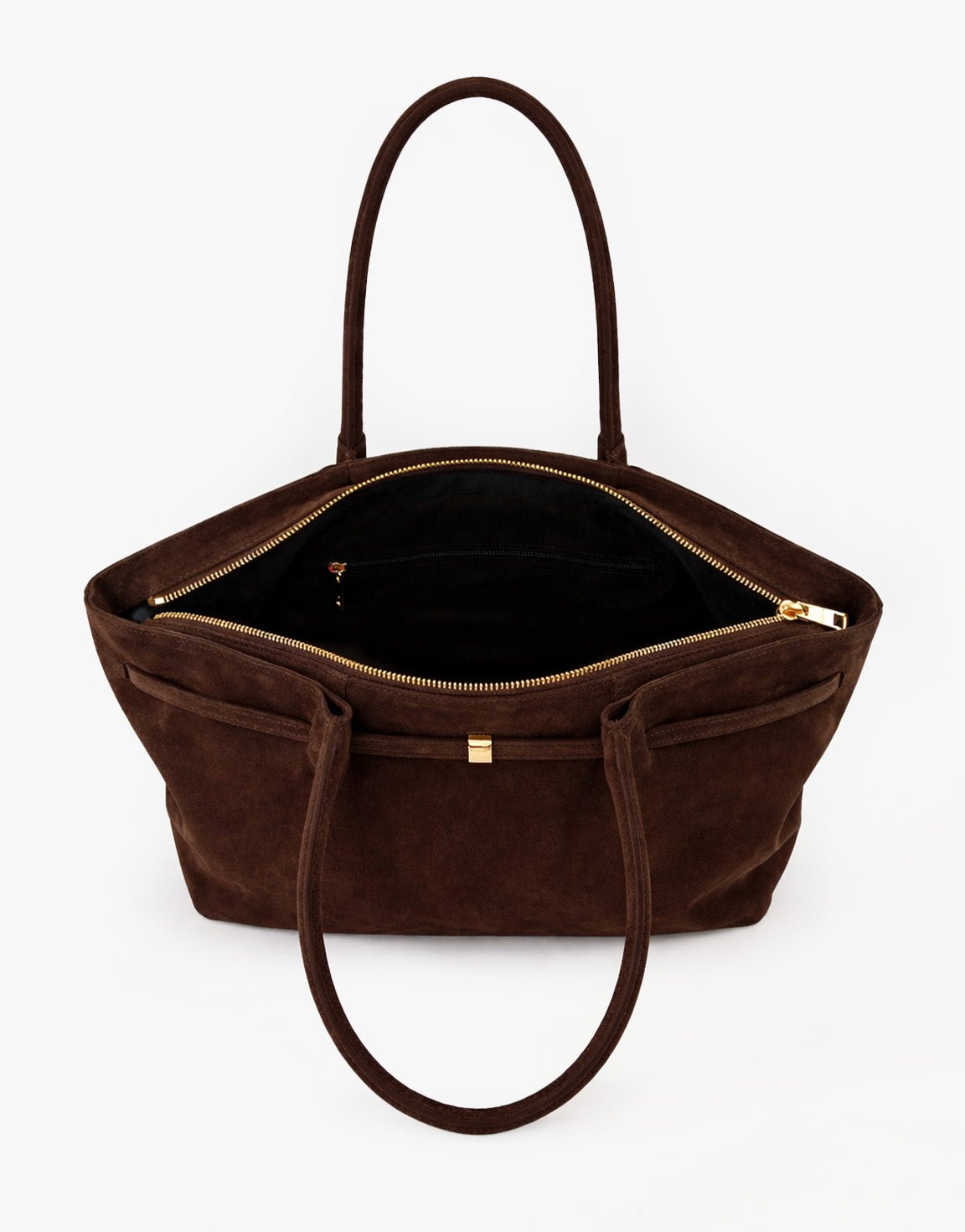 Donkerbruine Grote Suede Shopper - Tas - Olivia & Kate