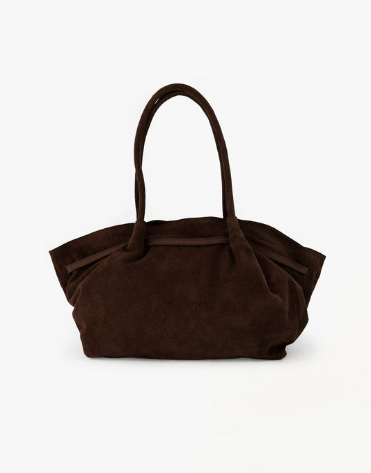 Donkerbruine Grote Suede Shopper - Tas - Olivia & Kate